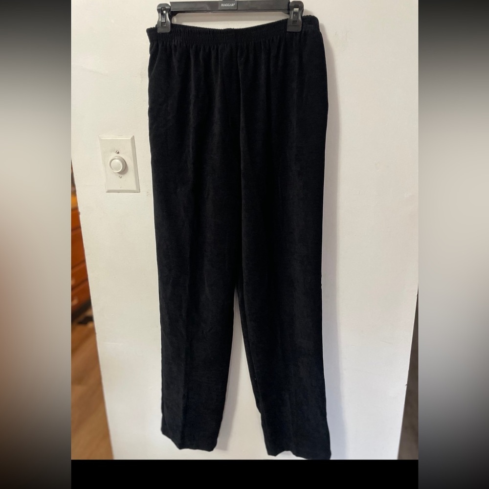 Women’s Lilly of California Black Stretch Elastic waist Pants Size L NWT